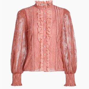 Alice & Olivia Eugenia Lace Handkerchief Blouse